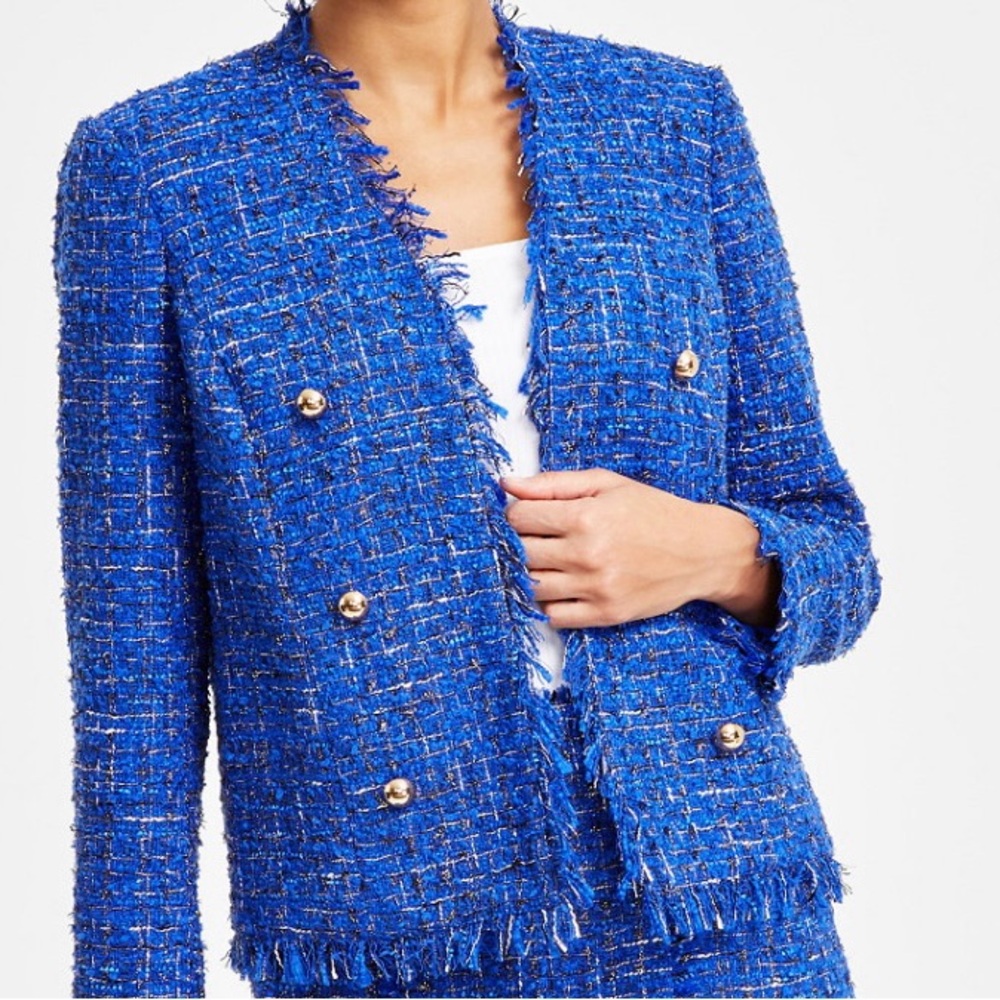 Elegant Blue Tweed INC Women's Jacket